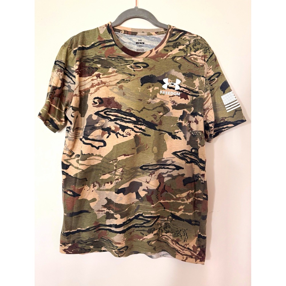 Under Armour Freedom Mens M Camo T Shirt American Flag Hunting Military Tactical